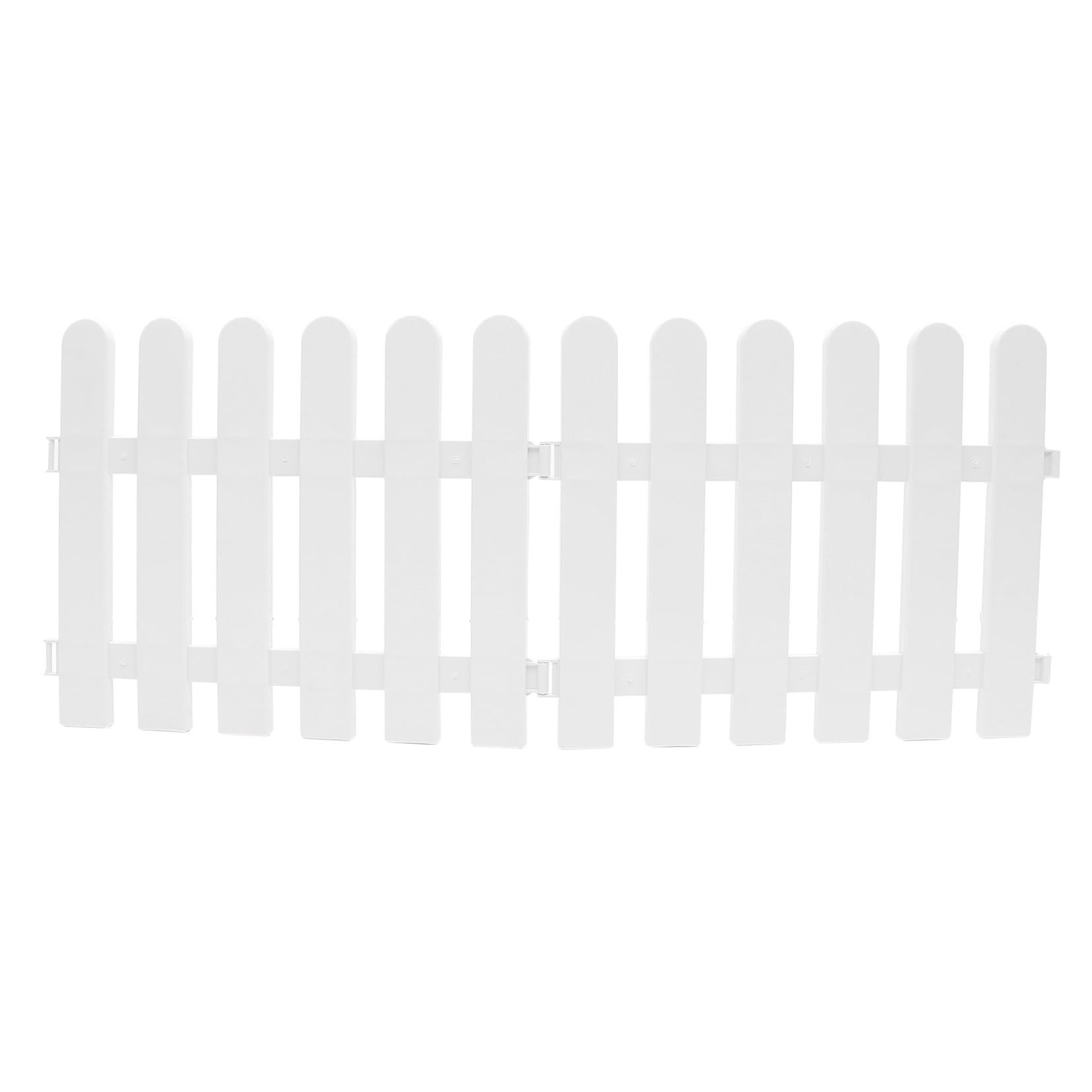 OFFIGAM 2-Pack White Plastic Garden Border Fence for Lawn, Flower Bed Edging, Yard Decoration and Outdoor Landscape Design