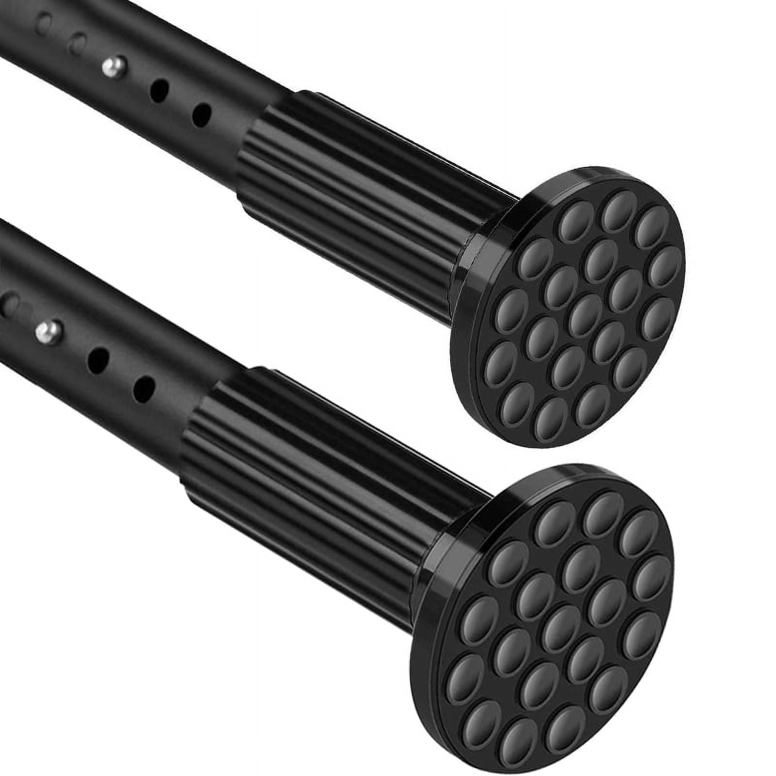 No Drill Tension Rod - Extra Long Room Divider 51-146inch, Adjustable Spring Shower Curtain Rod for Closet/Balcony, Non-slip Telescopic Pole (black)