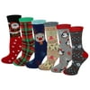 Sumona 6 Pairs Women Christmas Holidays Novelty Design Crew Socks 9-11