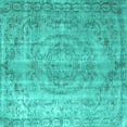 thumbnail image 1 of Ahgly Company Indoor Square Abstract Turquoise Blue Contemporary Area Rugs, 3' Square, 1 of 4