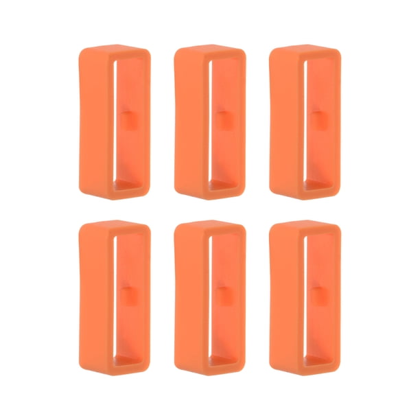 6uds Reloj Correa Lazo Cierre Anillos 20mm Caucho Reloj Soporte Guardián Silicona para Reloj Banda, Naranja