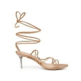 thumbnail image 3 of BLISSFUL STEP Women's Lace Up Open Toe Strappy Stiletto Heels Sandals, 3 of 7