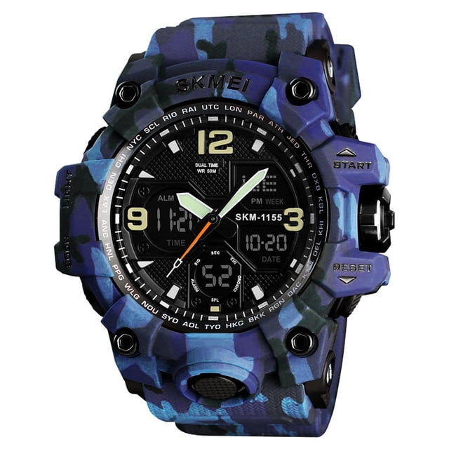 Reloj Skmei 1155 Redlemon Digital, Análogo, Deportivo, Retroiluminado, Resiste Agua, Cronómetro. Camu Azul