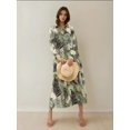 thumbnail image 2 of Shirt Collar Flower Pattern Maxi Dress, 2 of 5