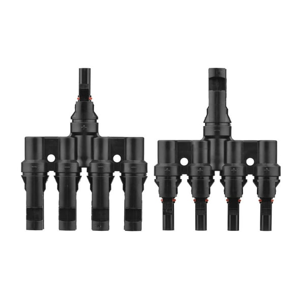 Mistaha Black T-Branch Solar Connector MC4 Four-in-One Waterproof Dustproof Anti-aging High/Low Temp Resistance 30A 1000V IP67 UL94-V0