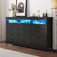 thumbnail image 6 of ANPOO 71" Large Farmhouse 12 Drawers Dresser with LED Lights & Power Outlet, 41" Tall Chest of Drawers with Storage & 60000 Colors Lights, Modern Wood Dresser for Bedroom, Living Room, Hallway, 6 of 8