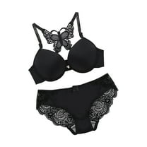 Bigersell Yoga Bra Fashion Women Lace Backless Solid Strap Wrap Bra Underwear Short Size Strappy Bra, Style 12761, Black 40B