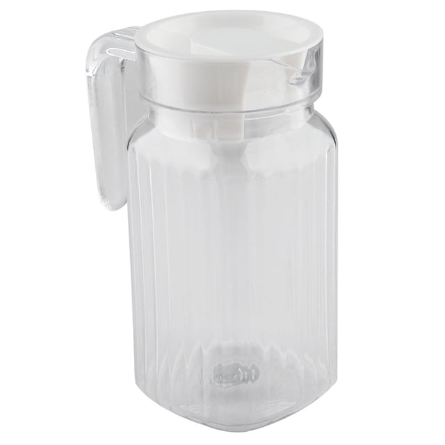 VIFER Cold Water Bottle Acrylic Transparent Juice Bottle Striped Water Ice Cold Juice Jug with Lid for Bar Home(500ML)