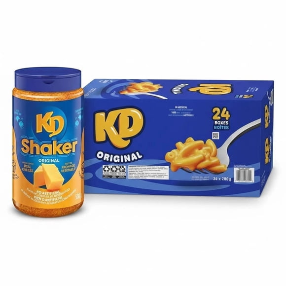 Kraft Dinner Macaroni au Fromage Original, 200 g - Lot de 24 + Saupoudreuse KD BONUS