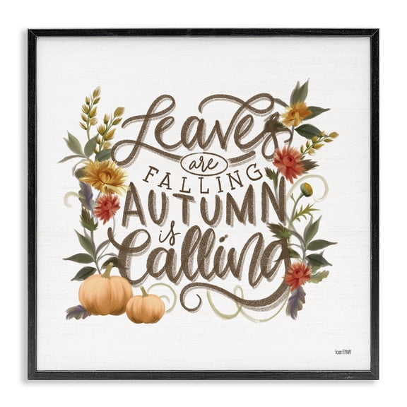 Stupell Industries French Country Autumn is Calling Phrase Black Framed Giclee Art, 12 x 12, by House Fenway