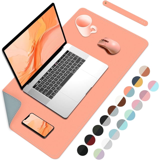 Multifunctional Large Desk Mat Double Sided Computer Desk pad Extended Mouse Mat Office Desk Protector with PU Leather .;;脳.;; Office Home Writing Pad (+