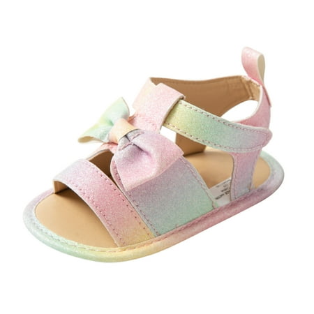 

Qufokar Girls Size 12 Shoes Kids Sandals Size 13 Toddler Kids Bow Girls First Walking Leisure Shoes Open Toe Sandals