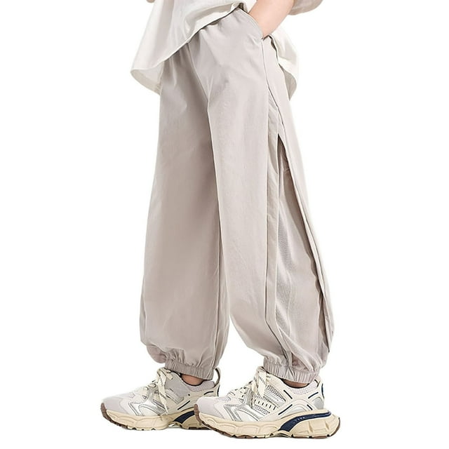 Boys Athletic Jogger Pants With Side Mesh For Active Kids Comfortable Elastic Cuffed Trousers For Daily Wear Pants