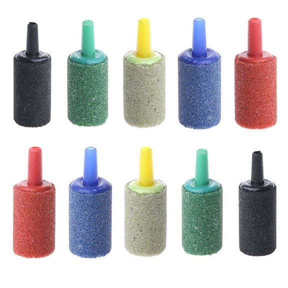 10Pc Aquarium Pond Cylinder Bubble Air Stone Fish for Aeration Aerator Diff
