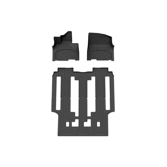 WeatherTech FloorLiner HP Custom Fit Floor Mats compatible with 2022-2026 Kia Carnival - Complete Set (1st Row, Two Piece - 2nd & 3rd Row), Black