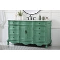 thumbnail image 2 of Elegant Decor Danville 60" Solid Wood Single Bathroom Vanity in Vintage Mint, 2 of 8