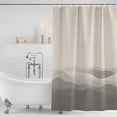 thumbnail image 4 of Grey Beige Ombre Waterproof Fabric Shower Curtain,Minimalist Ocean Waves Linen Waterproof Fabric Shower Curtain for Bathroom Curtains Bathtubs Hotel Shower Curtains with 12 Hooks Standard 72x72, 4 of 8