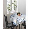 thumbnail image 4 of Blue Eucalyptus Leaves Suqare Tablecloth - 60 x 60 Inch, Watercolor Botanical Weeping Leaf Waterproof & StainResistant Tablecloth, Washable Oil-proof Table Cover for Dining/Party/Wedding/Buffet, 4 of 9