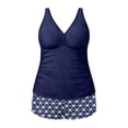 thumbnail image 4 of DHFJKG Tankini Swimsuits For Women 2 Piece Swimwear Deep V Neck Tankini Top And High Waist Shorts Bottoms Trendy Beachwear, 4 of 5