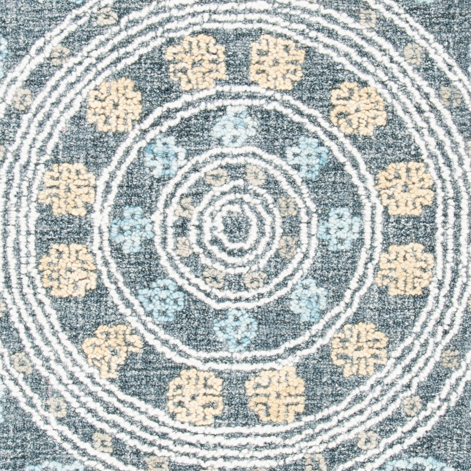 SAFAVIEH Blossom Mendoza Damask Runner Rug, Charcoal/Yellow, 2'3" x 8'