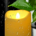 thumbnail image 3 of Waterproof Outdoor Battery Operated Flameless Candles with Realistic Flickering Plastic Fake Electric LED Pillar Lights for Home Garden Wedding Halloween Christmas Decor 4x10 Inches 2-Pack, 3 of 6