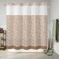 thumbnail image 6 of No Hook Shower Curtain, Pink Brown Floral Shower Curtains for Bathroom with See Through Top Window, Spring Flowers Waterproof & Washable Bath Curtain Standard 72"x72", 6 of 9