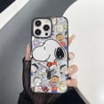 thumbnail image 3 of Bonita funda de teléfono transparente con carga inalámbrica Magsafe con dibujos animados de Snoopy y Charlie Brown para iPhone 15, 14, 13, 12, 16 Pro Max, soporte magnético, 3 of 5