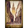 thumbnail image 3 of Vintage Apple Collection 13x18 Black Modern Framed Museum Art Print Titled - Sevilla Street Scene, 3 of 5