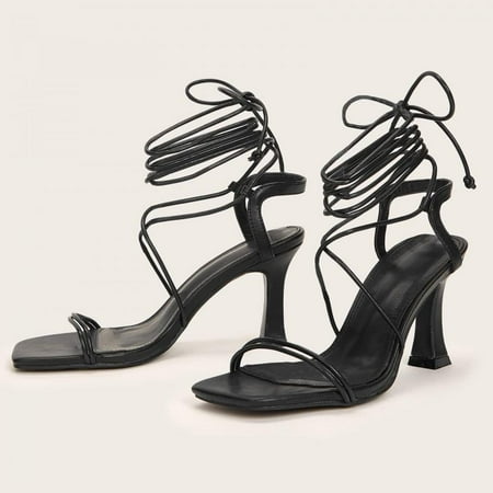 

Homedles Sandals Women- Comfortable Casual Gift for Women Heeled Open toe Summer Gladiator Sandals Black 35
