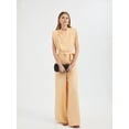 thumbnail image 3 of Crew Neck Wide Leg Jumpsuit with a Belt Detail, 3 of 4
