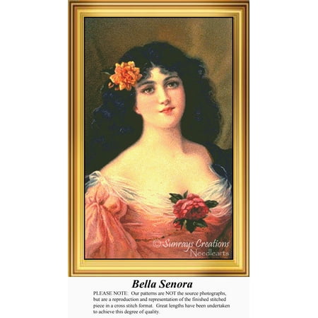 Bella Senora, Vintage Counted Cross Stitch Pattern (Pattern Only, You Provide the Floss and Fabric)