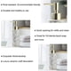 thumbnail image 3 of Dispensador de jabón de manos para baño, dispensador de jabón líquido de 10 oz para cocina, botella dispensadora de loción de jabón recargable moderna de cerámica para decoración (oro blanco), 3 of 4