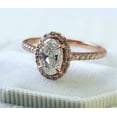 thumbnail image 2 of HeartsAndYou 2.3ct Oval Cut Moissanite Accent Solitaire Engagement Ring for Women 18k Rose Gold over Silver, 2 of 5