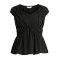 thumbnail image 5 of Time and Tru Women's Spade Neck Blouse, Sizes XS-XXXL, 5 of 5