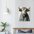 thumbnail image 4 of Nawypu  Bathroom Animal Wall Art  Cute Otter Highland Cow Panda Wearing Bathrobe Funny Poster Black White Canvas Prints for Toilet Restroom Framed, 4 of 5