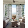 thumbnail image 6 of Eucalyptus Blackout Curtains for Bedroom Living Room Darkening Curtains 54 Inch Long Sage Green Farm Plant Gray Buffalo Plaid Short Curtain for Small Window Treatment Grommet Drapes 42"x54"x2, 6 of 9