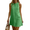 thumbnail image 3 of Horkkom Sleeveless Dress for Women Summer Tank Mini Linen Dress Casual Loose Beach Sundresses M, 3 of 10