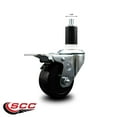 thumbnail image 2 of 3 Inch Soft Rubber Swivel 1-3/8 Inch Expanding Stem Caster Total Lock Brake SCC, 2 of 2