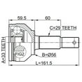 thumbnail image 2 of Febest OUTER CV JOINT 33X56X29 # 0210-J1016 OEM C9211-JD02B, 2 of 2
