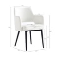 thumbnail image 3 of Manhattan Comfort Tremont Leatherette Dining Arm Chair with Metal Legs in White, 3 of 10