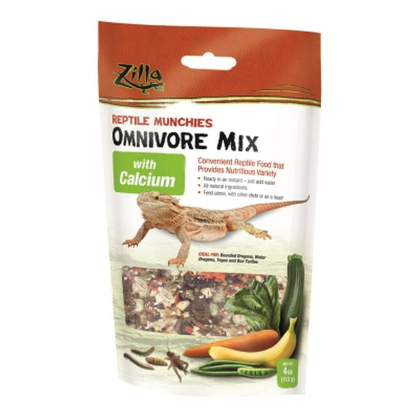 Zilla Reptile Munchies Omnivore Mix with Calcium, 4oz
