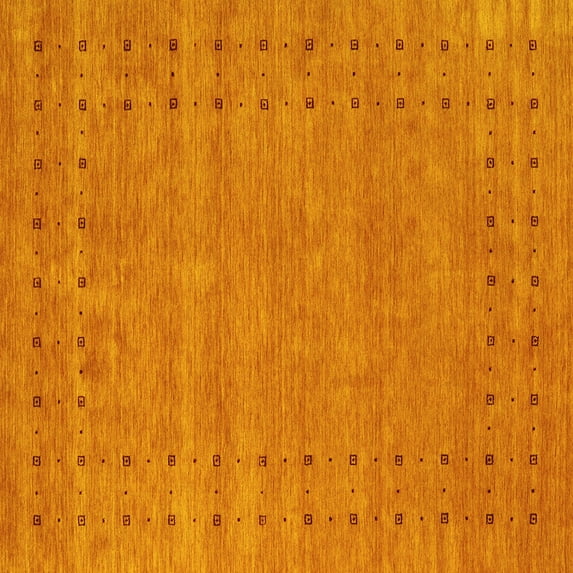 Ahgly Company Indoor Square Abstract Yellow Contemporary Area Rugs, 5' Square