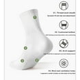 thumbnail image 5 of Ukumplol Mens Socks Wool Socks Mens 5 Socks Men's Summer Socks Sweat Absorbent Mid Tube Socks Black Business Sports Stockings Stocking Stuffers for Adults Men White One Size, 5 of 9