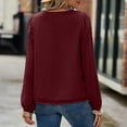 thumbnail image 5 of Diufon Long Sleeve Tops for Women Lace Patchwork V Neck Blouses Fall Casual Solid Color Tunics, 5 of 7