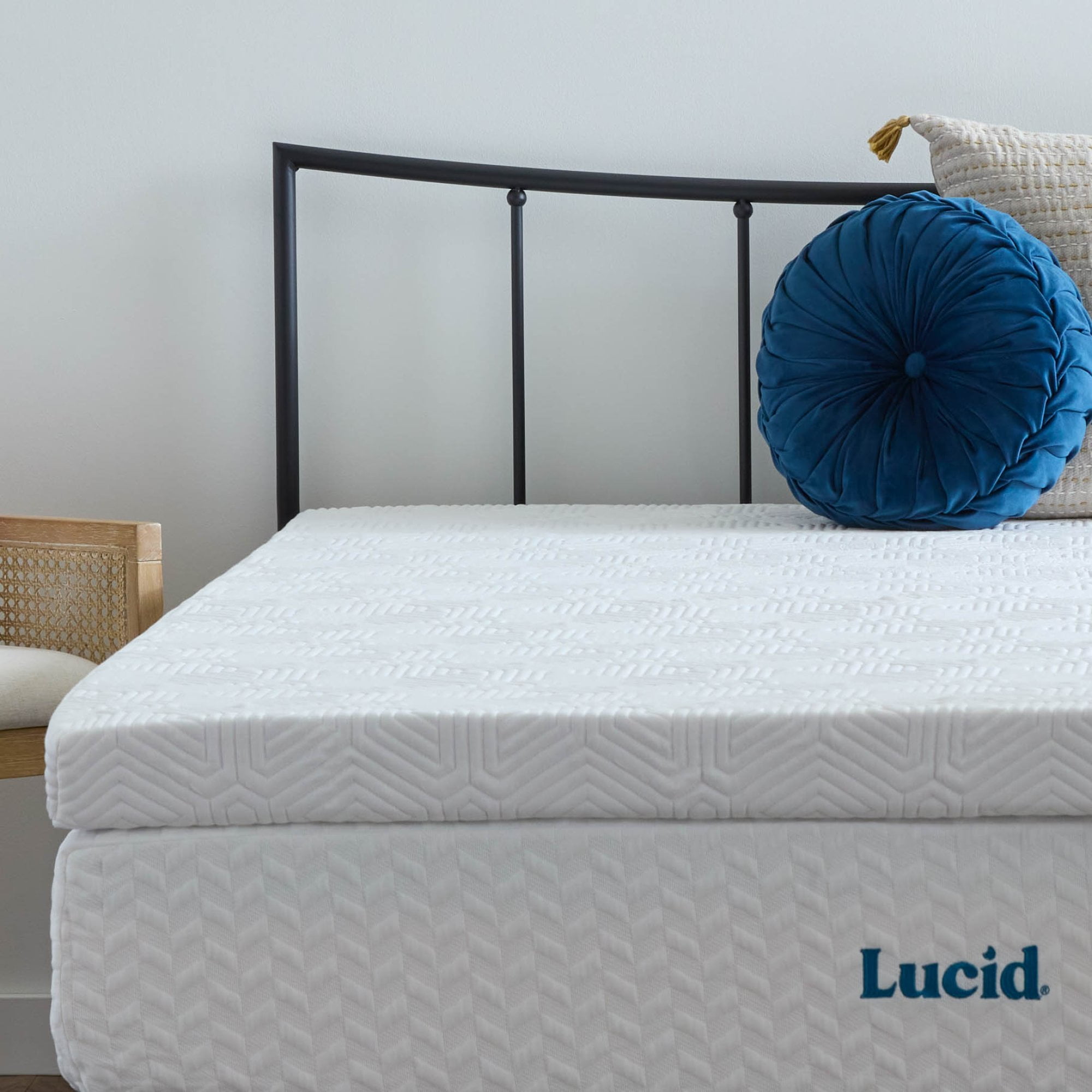 Lucid Lavender and Gel Covered Memory Foam Mattress Topper, 3 inch, King