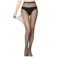 thumbnail image 2 of Aloohaidyvio Tights Womens High Waist Fishnet Tights Suspenders Pantyhose Thigh High Stockings Black, 2 of 5