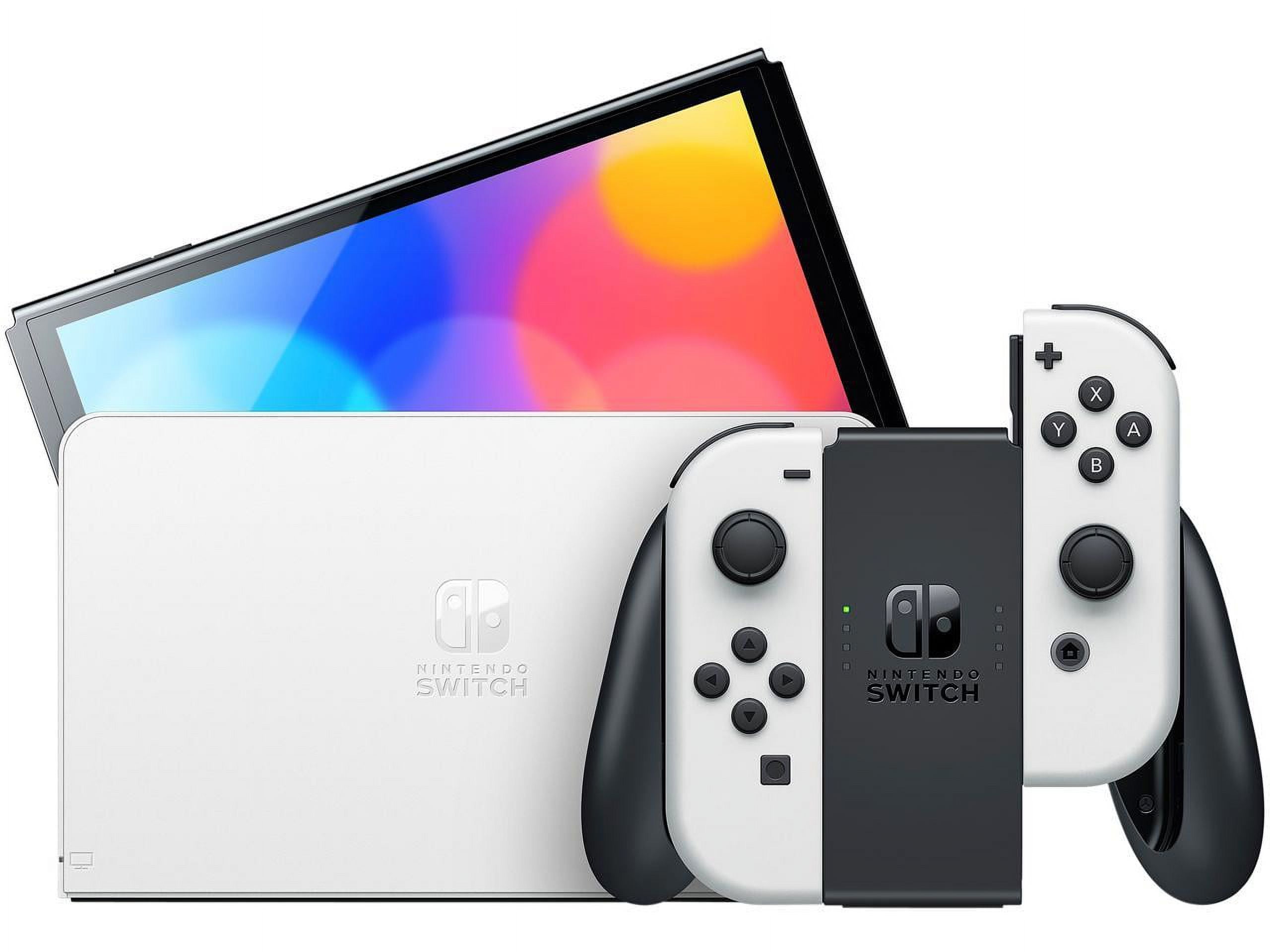 Restored Nintendo HEGSKAAAA OLED w/ White Joy-Con White Restored Nintendo HEGSKAAAA OLED w/ White Joy-Con White