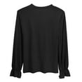 thumbnail image 4 of Zhuashum 4-5 Years Tops For Toddler Girls Solid Color Shirts Spring Crewneck Long Sleeve Tee Daily Leisure Girl Clothes Black, 4 of 5