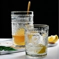 thumbnail image 4 of HLONK Romantic Embossed Water Glass Premium Glass Set For Refreshments  Soda & Beverages  Perfect For Dinner Parties  Bars & Restaurants, 4 of 4