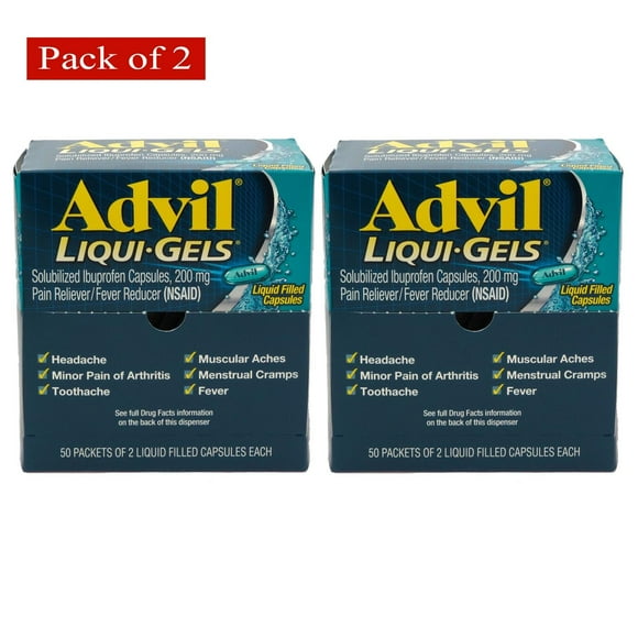 Advil Liquid Gel 200Mg 2Pk x 50ct (Pack of 2)